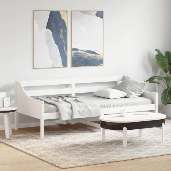 Tagesbett ohne Matratze Weiß 90x200 cm Massivholz Kiefer