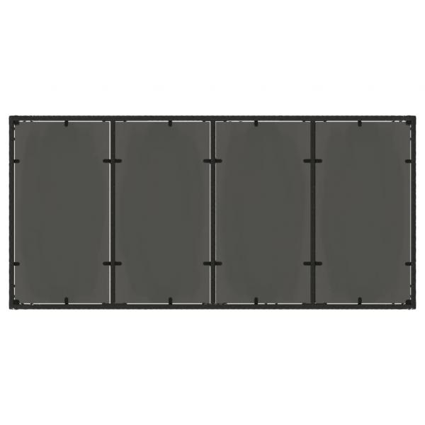 Gartentisch mit Glasplatte Schwarz 190x90x75 cm Poly Rattan