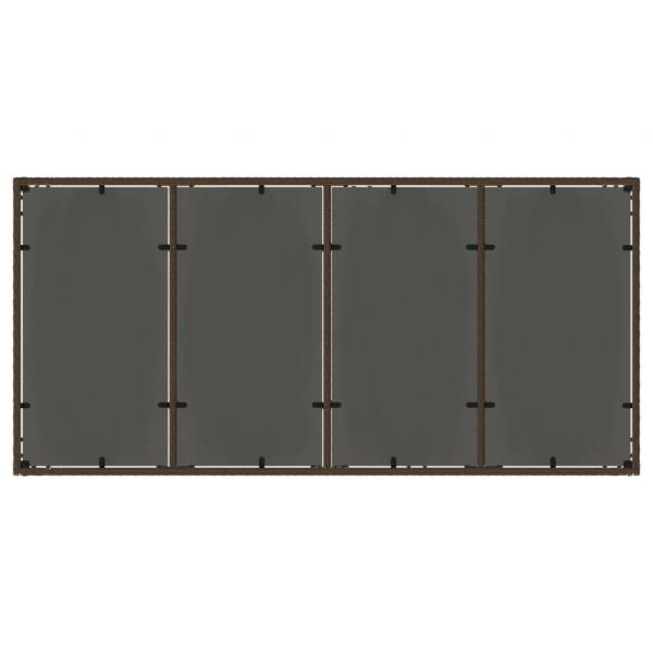 Gartentisch mit Glasplatte Braun 190x90x75 cm Poly Rattan