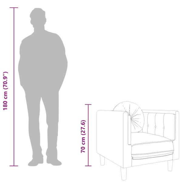 Sessel mit Kissen Dunkelgrau Samt