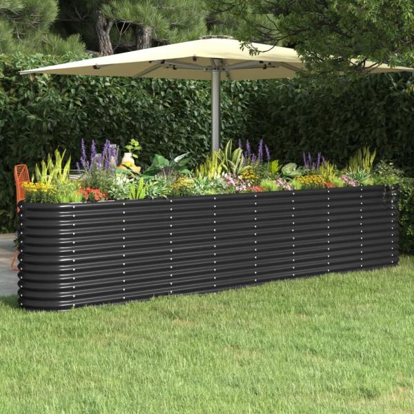 ARDEBO.de - Hochbeet Pulverbeschichteter Stahl 332x40x68 cm Anthrazit
