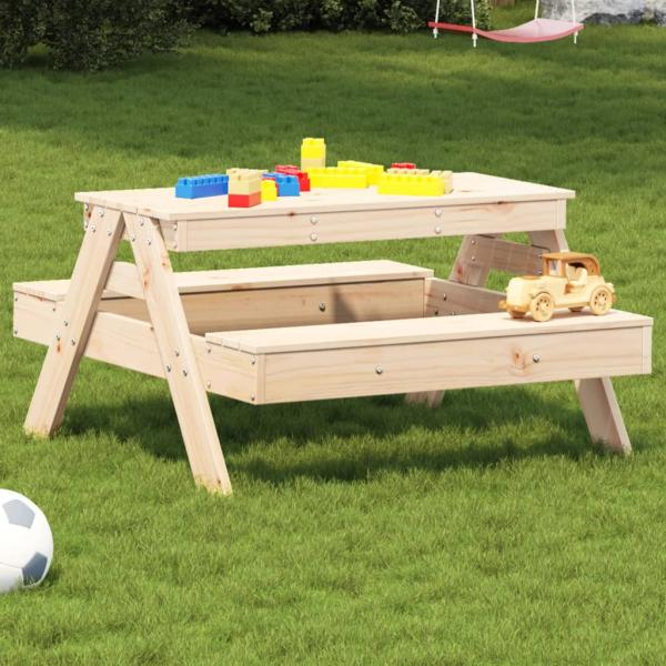 ARDEBO.de - Picknicktisch für Kinder 88x97x52 cm Massivholz Kiefer
