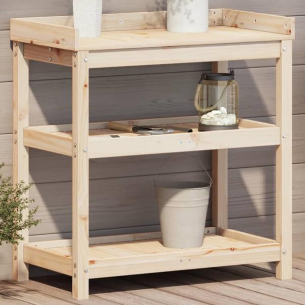 ARDEBO.de - Pflanztisch mit Ablagen 82,5x45x86,5 cm Massivholz Kiefer