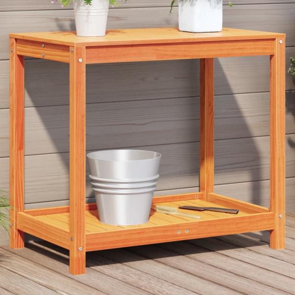 ARDEBO.de - Pflanztisch Ablage Wachsbraun 82,5x50x75 cm Massivholz Kiefer
