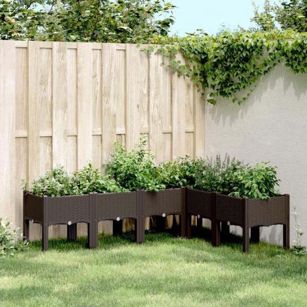 ARDEBO.de - Pflanzkasten mit Beinen Braun 160x120x42 cm PP