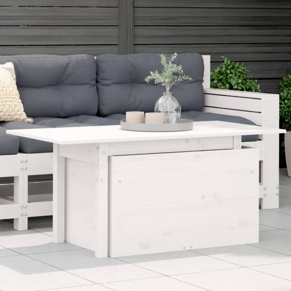ARDEBO.de - Gartentisch Weiß 100x50x75 cm Massivholz Kiefer