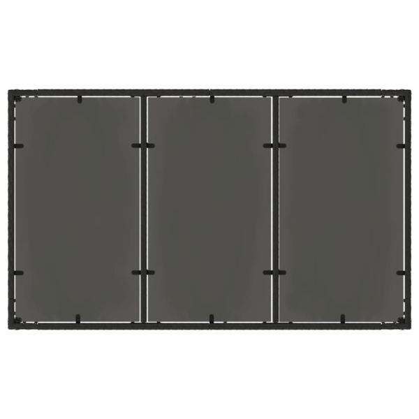 Gartentisch mit Glasplatte Schwarz 150x90x75 cm Poly Rattan