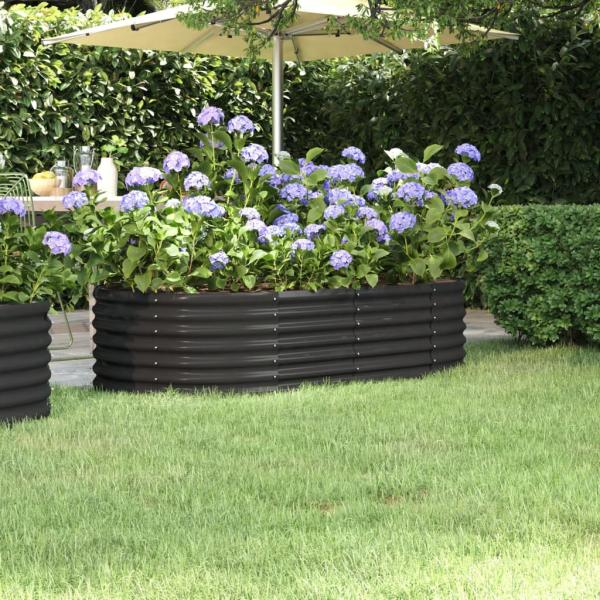 ARDEBO.de - Hochbeet Pulverbeschichteter Stahl 152x80x36 cm Anthrazit