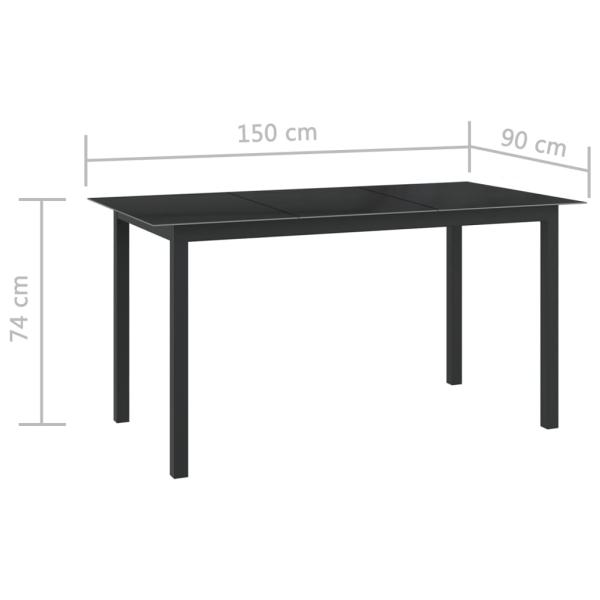 10-tlg. Garten-Essgruppe Schwarz und Anthrazit
