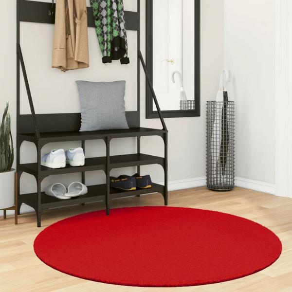 ARDEBO.de - Teppich OVIEDO Kurzflor Rot Ø 120 cm