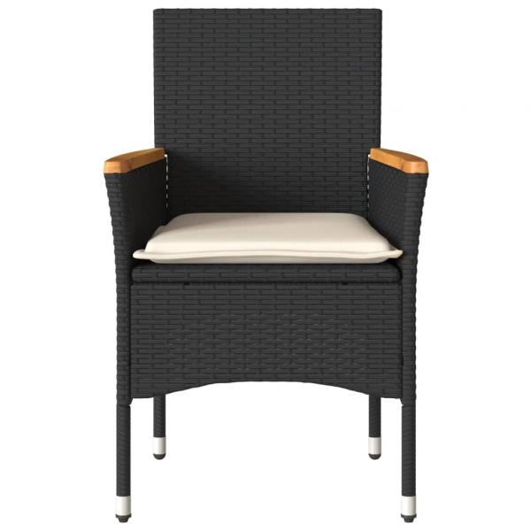 Gartenstühle mit Kissen 2 Stk. Schwarz Poly Rattan