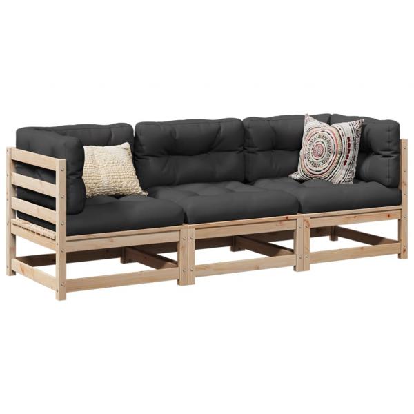ARDEBO.de - 3-tlg. Garten-Sofagarnitur Massivholz Kiefer