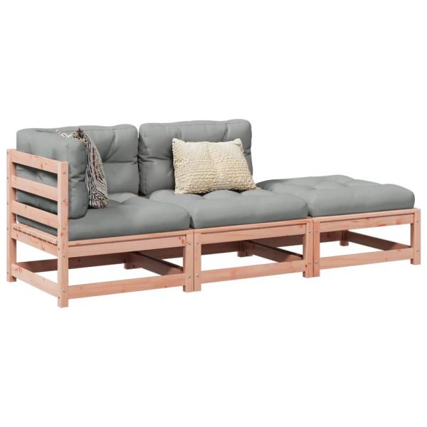 ARDEBO.de - 3-tlg. Garten-Sofagarnitur mit Kissen Massivholz Douglasie