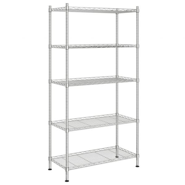 Lagerregal mit 5 Böden 90x35x180 cm Chrom 250 kg