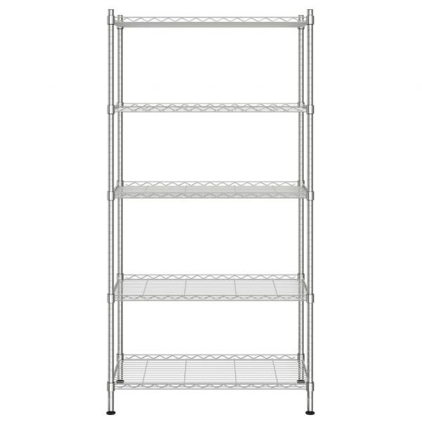 Lagerregal mit 5 Böden 90x35x180 cm Chrom 250 kg