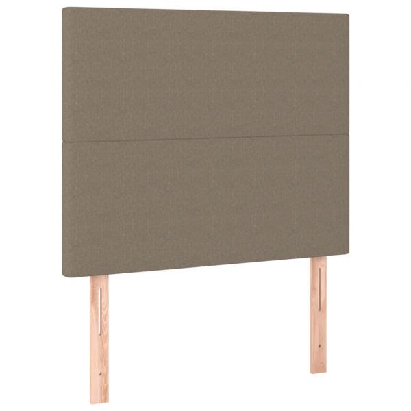 Boxspringbett mit Matratze & LED Taupe 80x200 cm Stoff