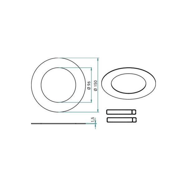 Brumberg Reduzierring 150 mm, weiß (81014070)