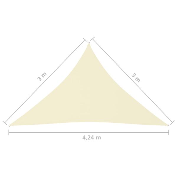 Sonnensegel Oxford-Gewebe Dreieckig 3x3x4,24 m Creme