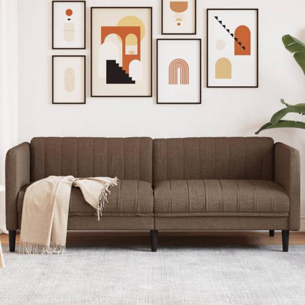 ARDEBO.de - 3-Sitzer Sofa Braun Kunstleder Wildleder-Optik
