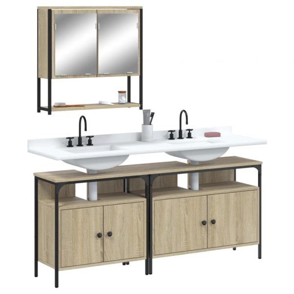 ARDEBO.de - 3-tlg. Badmöbel-Set Sonoma-Eiche Holzwerkstoff