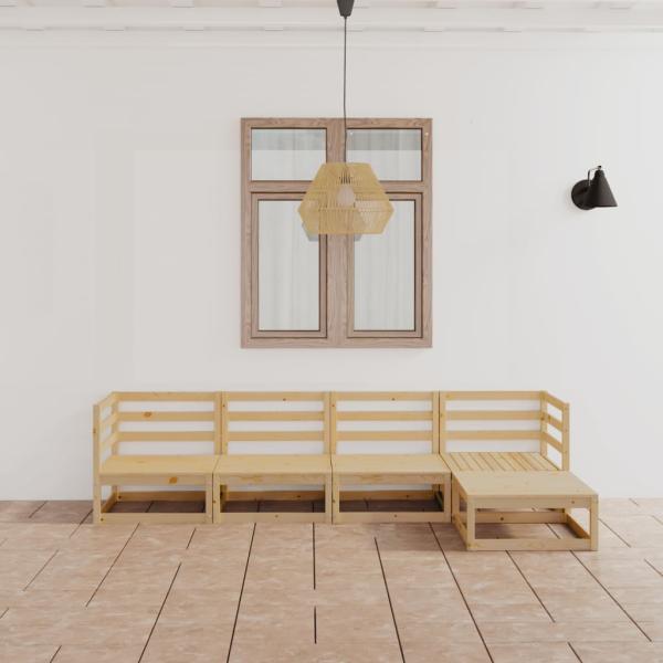 ARDEBO.de - 5-tlg. Garten-Lounge-Set Massivholz Kiefer