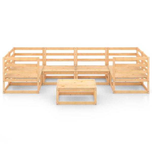 7-tlg. Garten-Lounge-Set Massivholz Kiefer