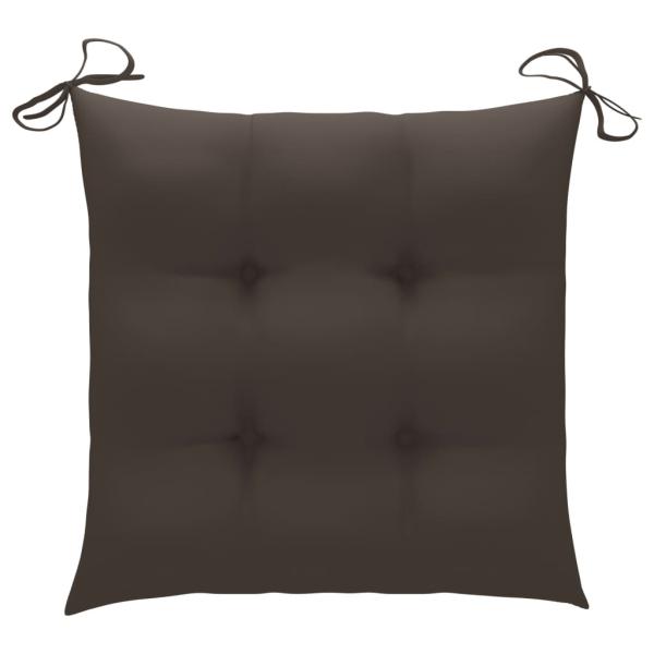 Gartenstühle mit Taupe Kissen 6 Stk. Massivholz Teak 