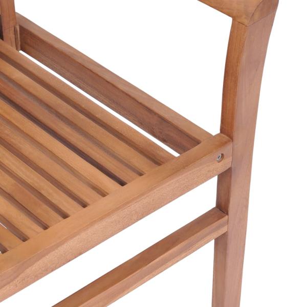 Essstühle 4 Stk. mit Anthrazit Kissen Massivholz Teak