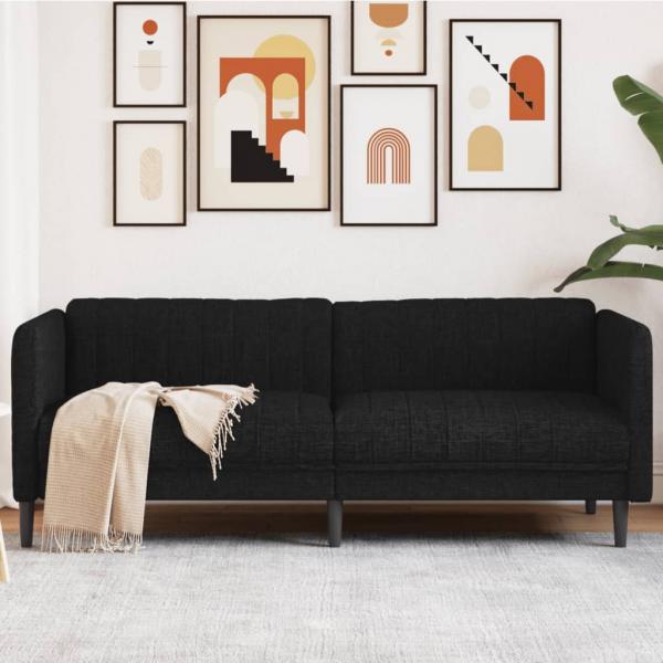 ARDEBO.de - Sofa 3-Sitzer Schwarz Stoff