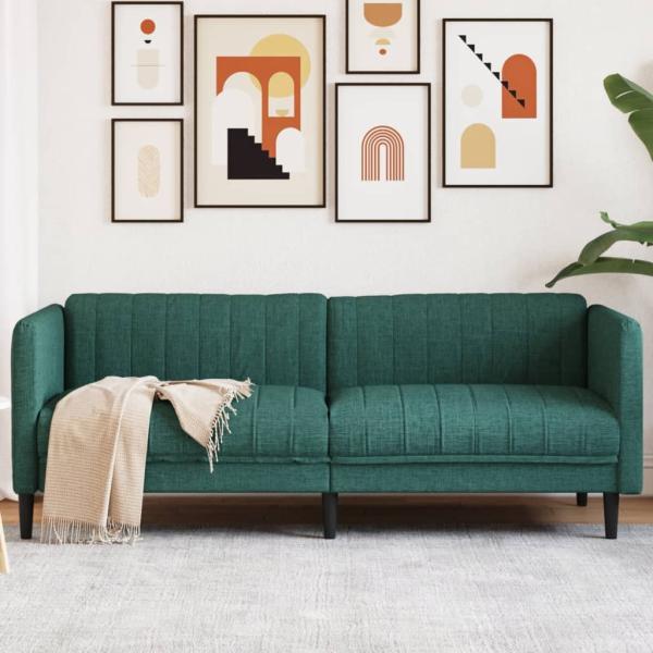 ARDEBO.de - Sofa 3-Sitzer Dunkelgrün Stoff