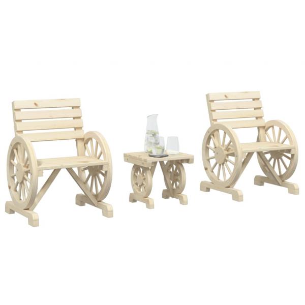 ARDEBO.de - 3-tlg. Garten-Lounge-Set Massivholz Tanne