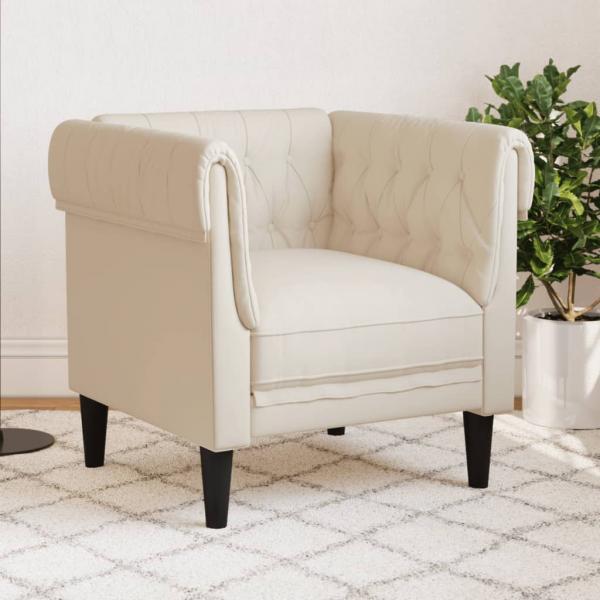 ARDEBO.de - Chesterfield-Sessel Creme Stoff