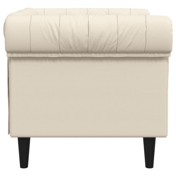 Chesterfield-Sessel Creme Stoff