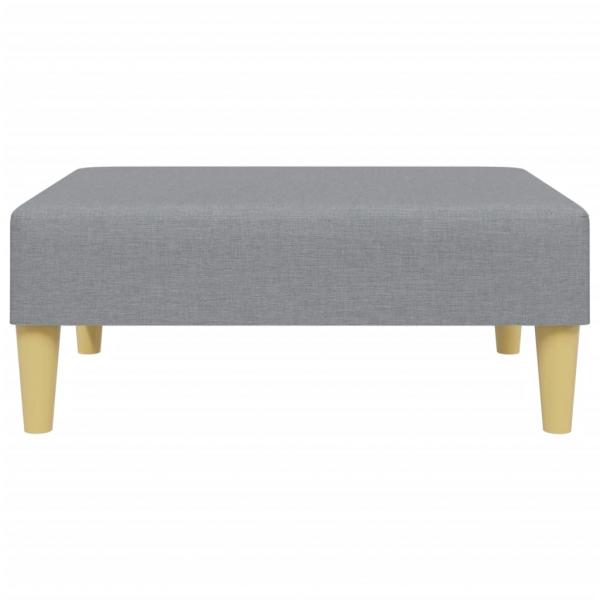 Schlafsofa 2-Sitzer mit Kissen und Fußhocker Hellgrau Stoff
