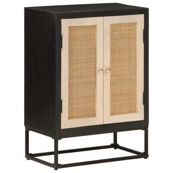 ARDEBO.de - Sideboard Schwarz 55x30x76 cm Massivholz Mango und Eisen