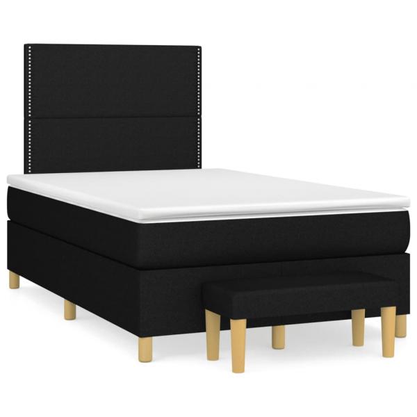 ARDEBO.de - Boxspringbett mit Matratze Schwarz 120x190 cm Stoff