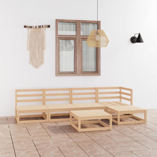 ARDEBO.de - 6-tlg. Garten-Lounge-Set Massivholz Kiefer