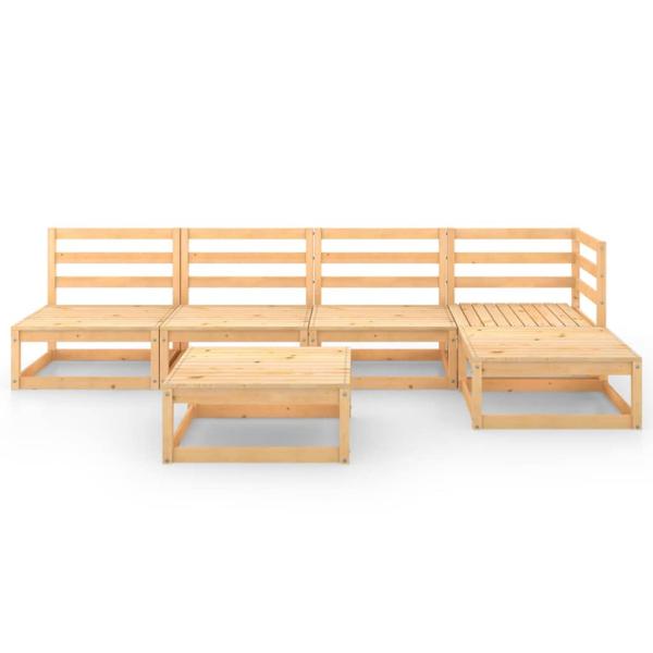 6-tlg. Garten-Lounge-Set Massivholz Kiefer