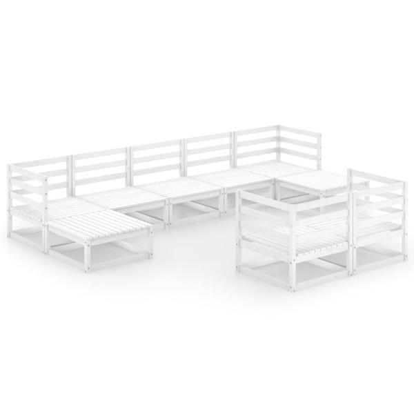 9-tlg. Garten-Lounge-Set Massivholz Kiefer