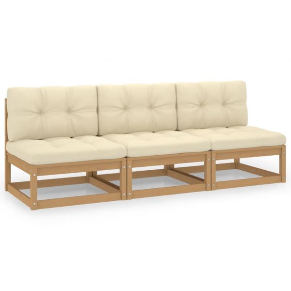 ARDEBO.de - 3-Sitzer-Sofa mit Kissen Kiefer Massivholz