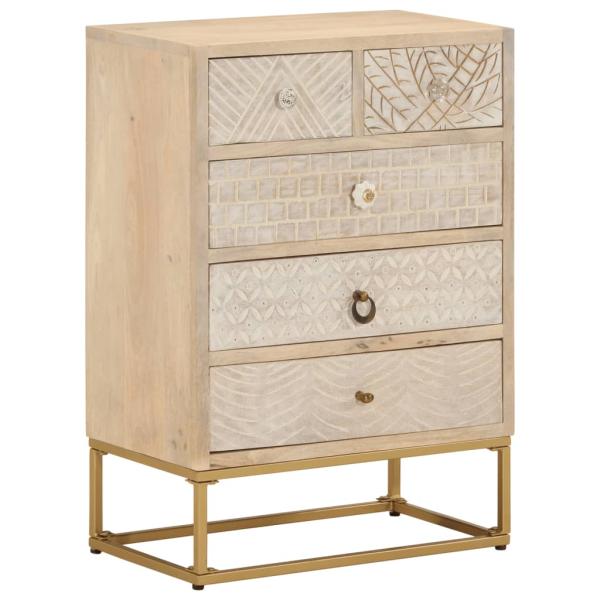 ARDEBO.de - Kommode 55x30x76 cm Massivholz Mango und Eisen