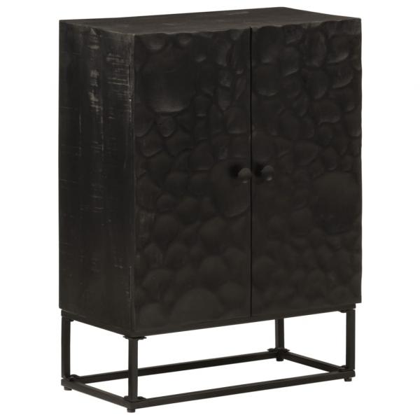 ARDEBO.de - Sideboard Schwarz 55x30x76 cm Massivholz Mango und Eisen