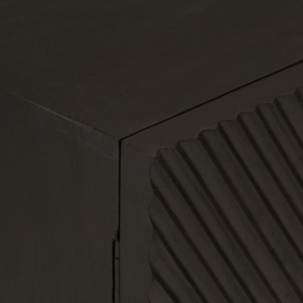 Sideboard Schwarz 55x30x76 cm Massivholz Mango und Eisen
