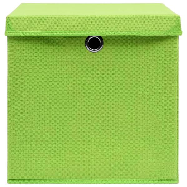 Aufbewahrungsboxen mit Deckeln 10 Stk. Grün 32x32x32 cm Stoff