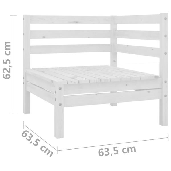 5-tlg. Garten-Lounge-Set Massivholz Kiefer Weiß