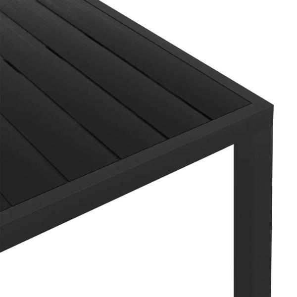 5-tlg. Garten-Essgruppe mit Kissen Poly Rattan Schwarz