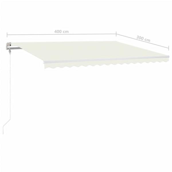 Automatische Markise mit LED Windsensor 400x300 cm Creme