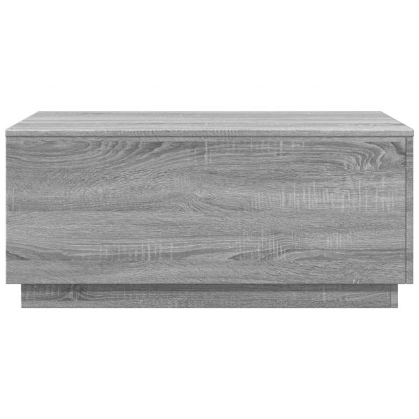 Couchtisch mit LED-Leuchten Grau Sonoma 90x50x40 cm