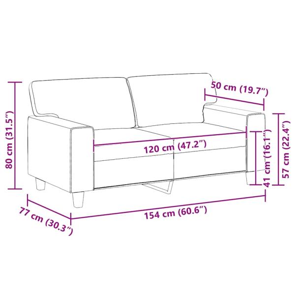2-Sitzer-Sofa Creme 120 cm Kunstleder