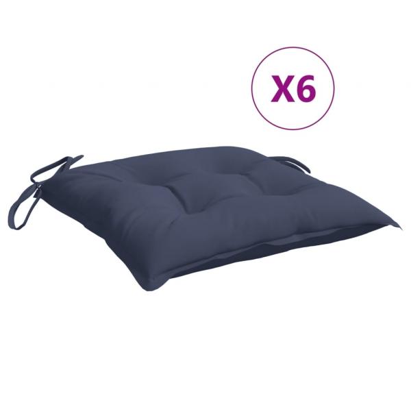 Stuhlkissen 6 Stk. Marineblau 40x40x7 cm Oxford-Gewebe
